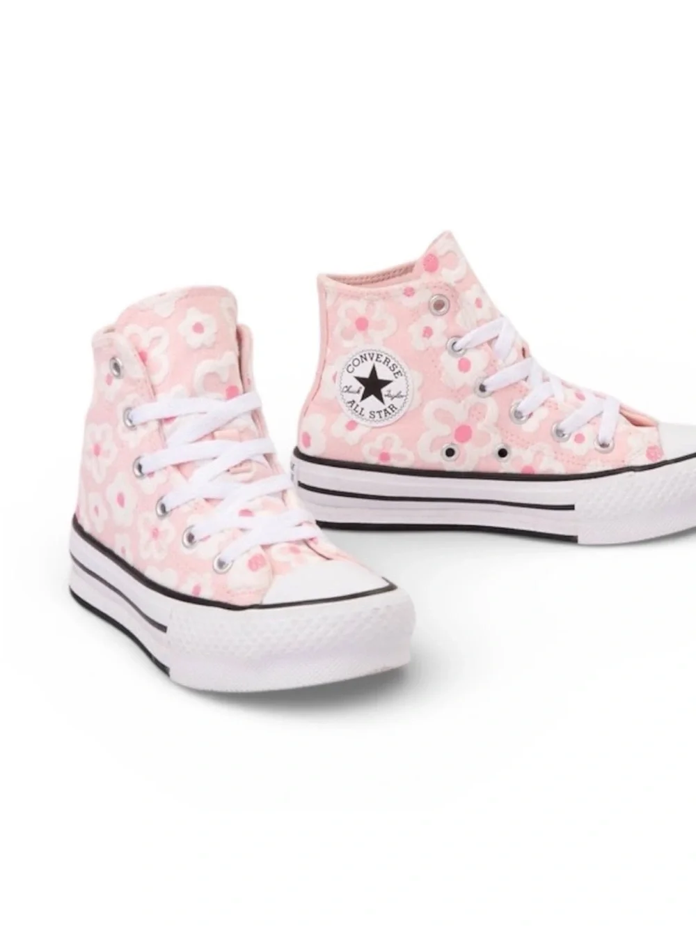 Converse pink floral platform chuck Taylor donut glaze
